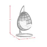 Playa Swing Egg Chair with Base and Pillar - Dark Grey and Olefin Beige - Tampa Furniture Outlet
