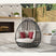 Playa Twin Egg Chair - Dark Grey and Olefin Beige with 3 Pillows – SKU O-16230-10311-121 | Elements