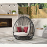 Playa Twin Egg Chair - Dark Grey and Olefin Beige with 3 Pillows – SKU O-16230-10311-121 | Elements