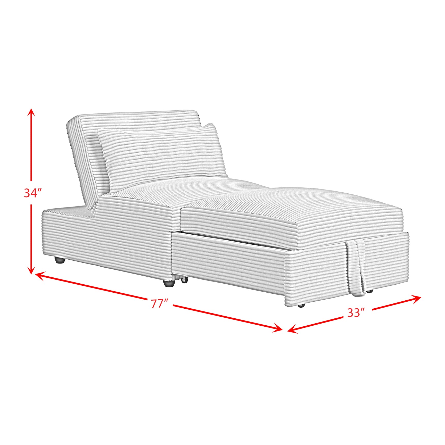 Pluto Chair with kidney pillow, Klik Klak and Pop up in Coronado Grey - Tampa Furniture Outlet