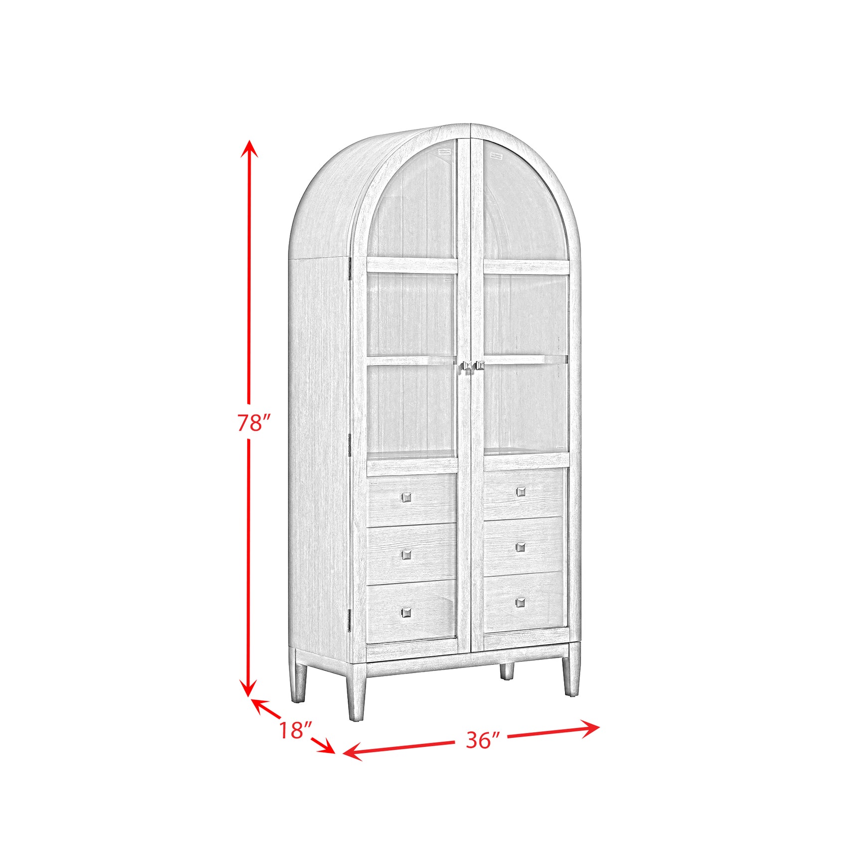 Portico Display Cabinet in Brown Oak - Tampa Furniture Outlet