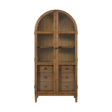Portico Display Cabinet in Brown Oak - Tampa Furniture Outlet