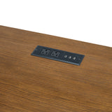 Portico Double Pedestal Desk with Power/USB in Brown Oak - Tampa Furniture Outlet
