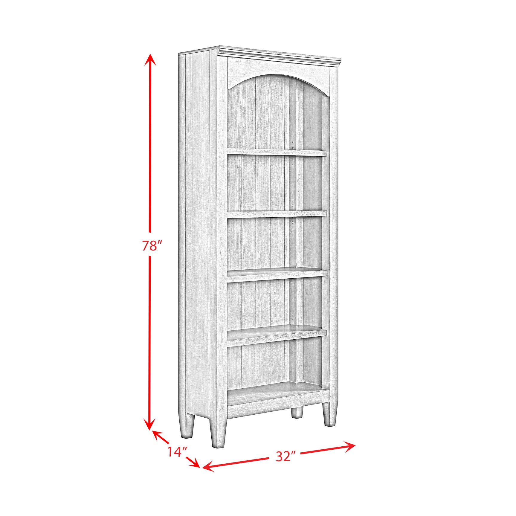 Portico Open Bookcase in Brown Oak - Tampa Furniture Outlet