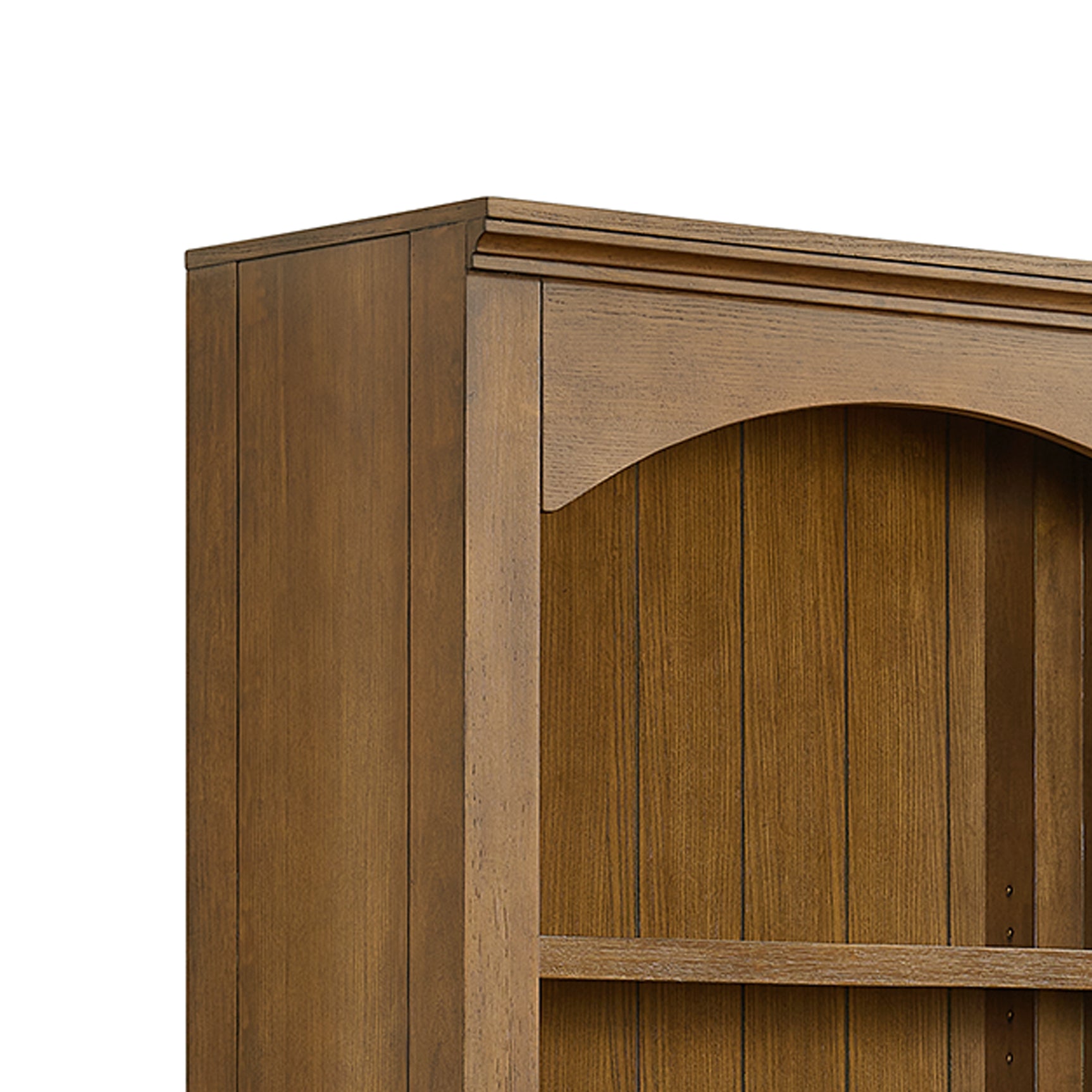 Portico Open Bookcase in Brown Oak - Tampa Furniture Outlet