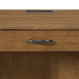 Portico Double Pedestal Desk with Power/USB in Brown Oak - Tampa Furniture Outlet
