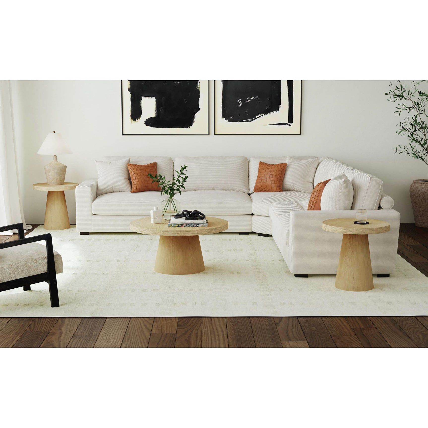 Portland Round Coffee Table in Natural - Tampa Furniture Outlet