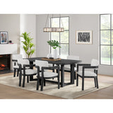Portland Arm Chair with Snow White Fabric in Black (2 Per Carton) - Tampa Furniture Outlet