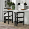 Portland Arm Barstool with White Fabric in Black (2 Per Carton) – SKU D-1710-8-BST3 | Elements