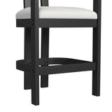 Portland Arm Barstool with White Fabric in Black (2 Per Carton) - Tampa Furniture Outlet