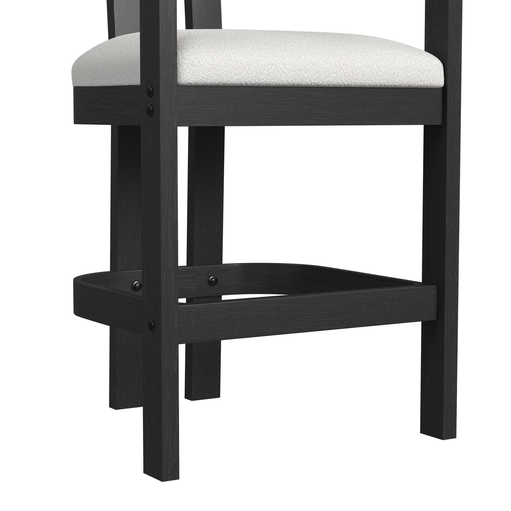 Portland Arm Barstool with White Fabric in Black (2 Per Carton) - Tampa Furniture Outlet