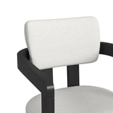 Portland Arm Barstool with White Fabric in Black (2 Per Carton) - Tampa Furniture Outlet