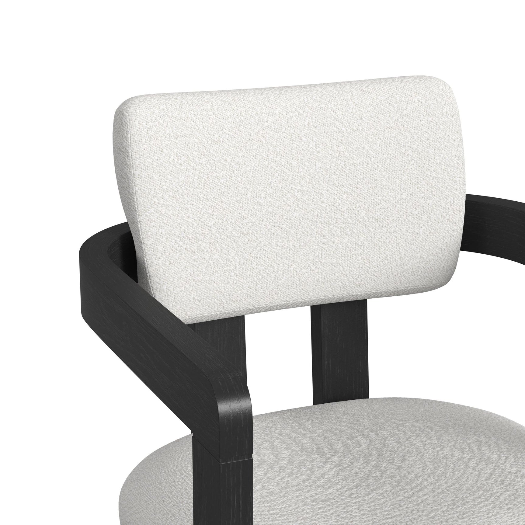 Portland Arm Barstool with White Fabric in Black (2 Per Carton) - Tampa Furniture Outlet