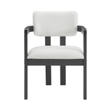 Portland Arm Chair with Snow White Fabric in Black (2 Per Carton)