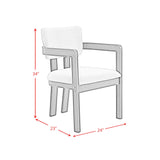 Portland Arm Chair with Snow White Fabric in Black (2 Per Carton) - Tampa Furniture Outlet