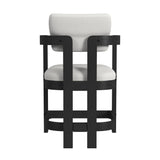 Portland Arm Counter Stool with White Fabric in Black (2 Per Carton) - Tampa Furniture Outlet