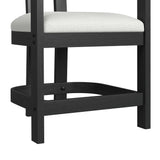 Portland Arm Counter Stool with White Fabric in Black (2 Per Carton) - Tampa Furniture Outlet