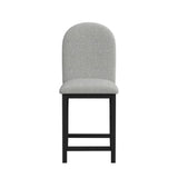 Portland Round Back Barstool with Grey Fabric in Black (2 Per Carton) - Tampa Furniture Outlet