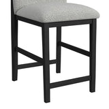 Portland Round Back Barstool with Grey Fabric in Black (2 Per Carton) - Tampa Furniture Outlet