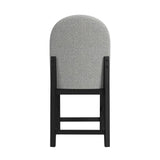Portland Round Back Counter Stool with Grey Fabric in Black (2 Per Carton) - Tampa Furniture Outlet