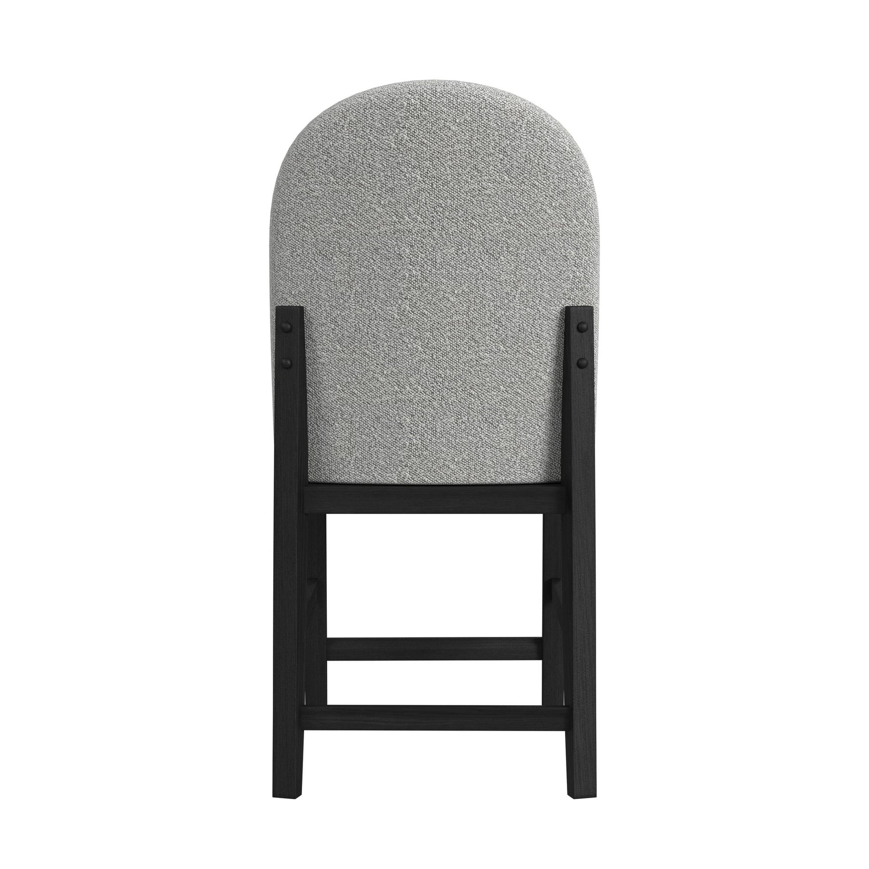 Portland Round Back Counter Stool with Grey Fabric in Black (2 Per Carton) - Tampa Furniture Outlet