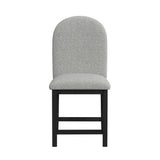 Portland Round Back Counter Stool with Grey Fabric in Black (2 Per Carton) - Tampa Furniture Outlet
