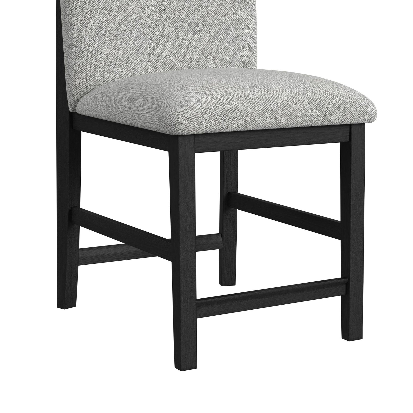 Portland Square Back Counter Stool with Grey Fabric in Black (2 Per Carton) - Tampa Furniture Outlet
