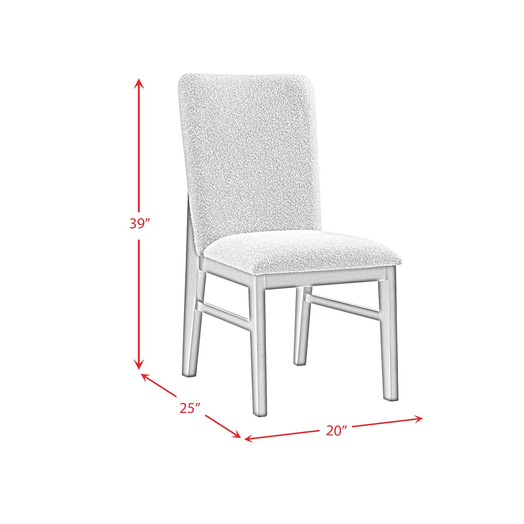 Portland Side Chair with Grey Fabric (PGY1113-4) in Natural (2 Per Carton) - Tampa Furniture Outlet