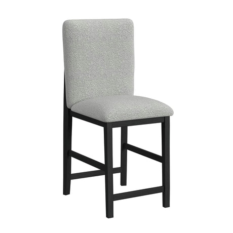 Portland Square Back Barstool with Grey Fabric in Black (2 Per Carton) - Tampa Furniture Outlet