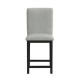 Portland Square Back Barstool with Grey Fabric in Black (2 Per Carton) - Tampa Furniture Outlet