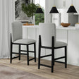 Portland Square Back Barstool with Grey Fabric in Black (2 Per Carton) – SKU D-1710-8-BST1 | Elements
