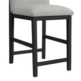 Portland Square Back Barstool with Grey Fabric in Black (2 Per Carton) - Tampa Furniture Outlet