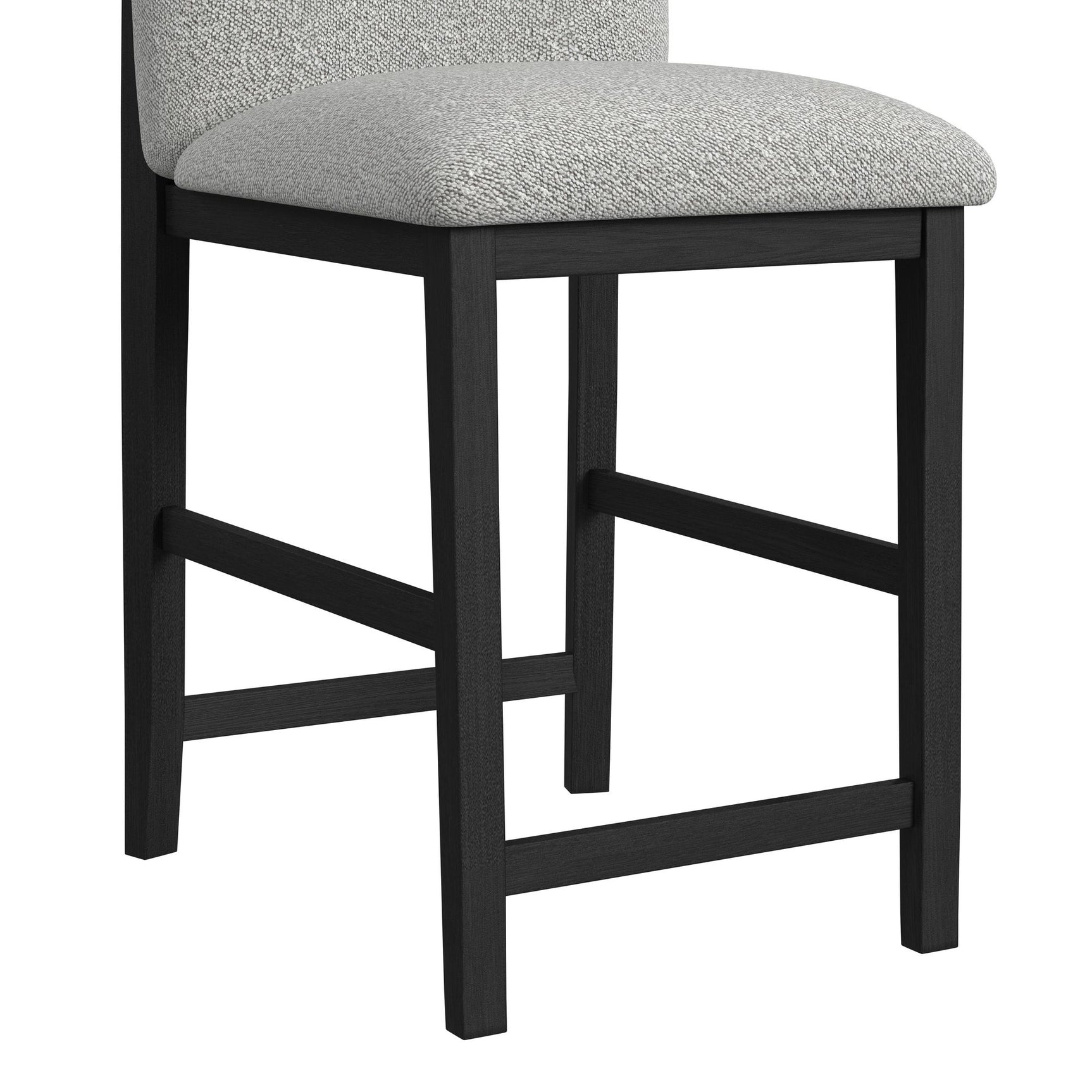 Portland Square Back Barstool with Grey Fabric in Black (2 Per Carton) - Tampa Furniture Outlet