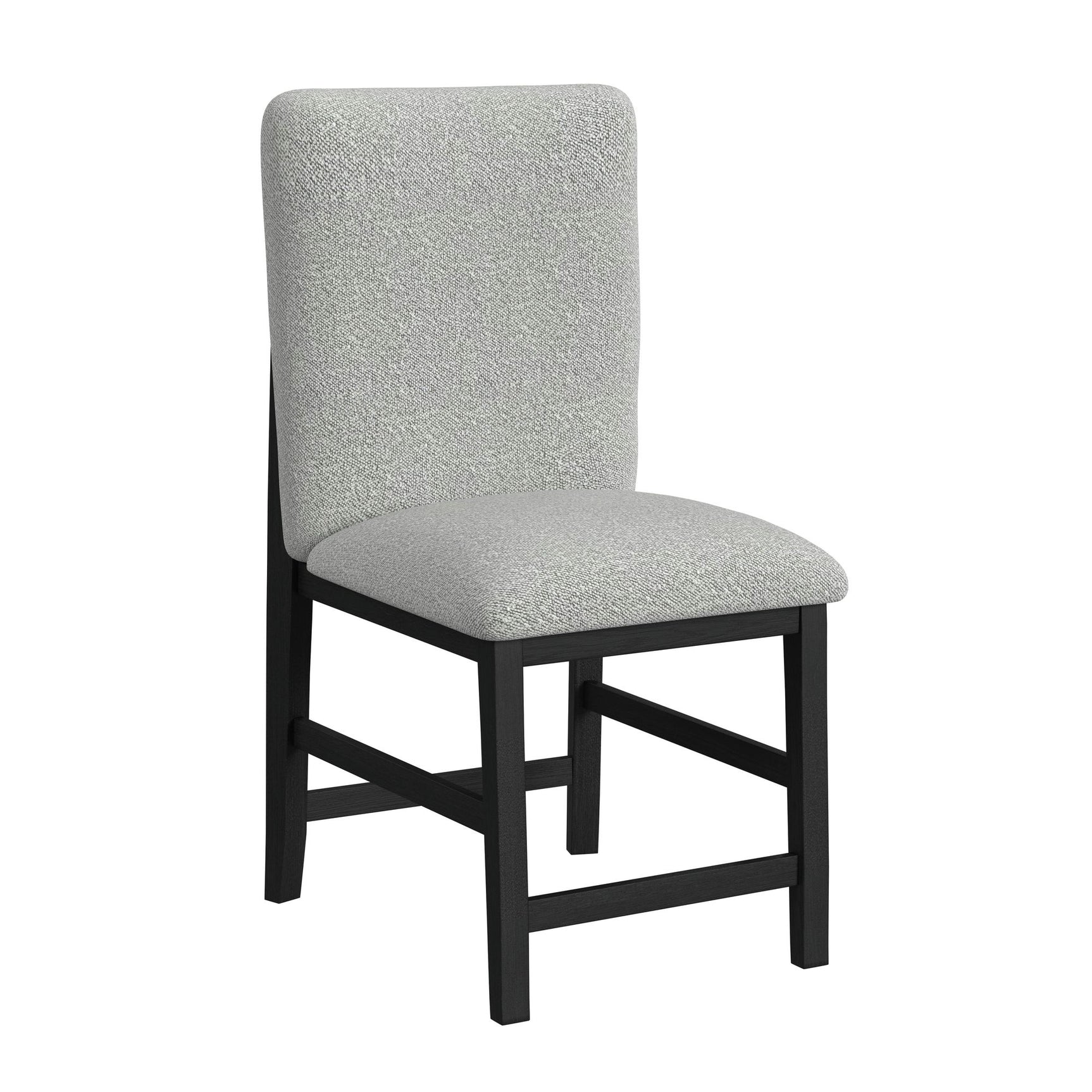 Portland Square Back Counter Stool with Grey Fabric in Black (2 Per Carton) - Tampa Furniture Outlet