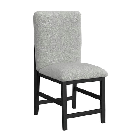 Portland Square Back Counter Stool with Grey Fabric in Black (2 Per Carton) - Tampa Furniture Outlet