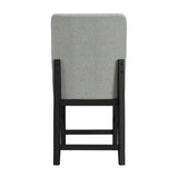Portland Square Back Counter Stool with Grey Fabric in Black (2 Per Carton) - Tampa Furniture Outlet