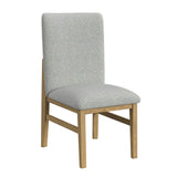 Portland Side Chair with Grey Fabric (PGY1113-4) in Natural (2 Per Carton) - Tampa Furniture Outlet