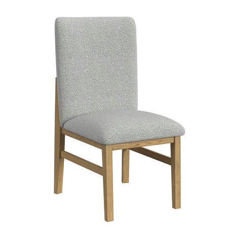Portland Side Chair with Grey Fabric (PGY1113-4) in Natural (2 Per Carton) - Tampa Furniture Outlet