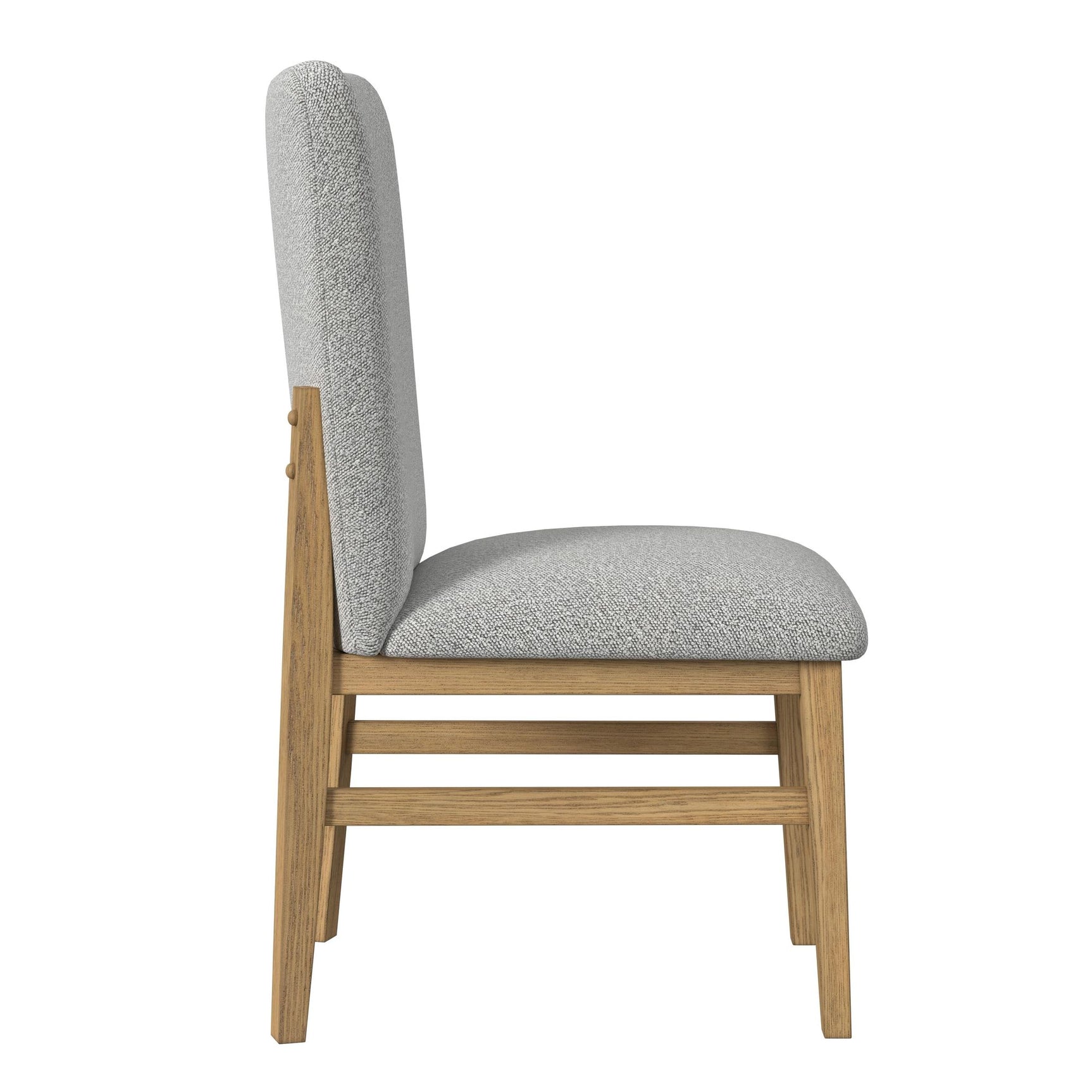 Portland Side Chair with Grey Fabric (PGY1113-4) in Natural (2 Per Carton) - Tampa Furniture Outlet