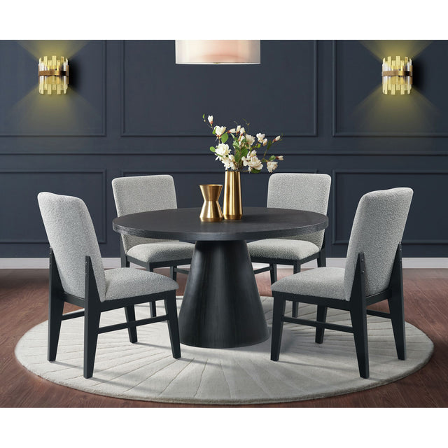 Portland Round Dining Table in Black – SKU D-1710-8-DT | Elements