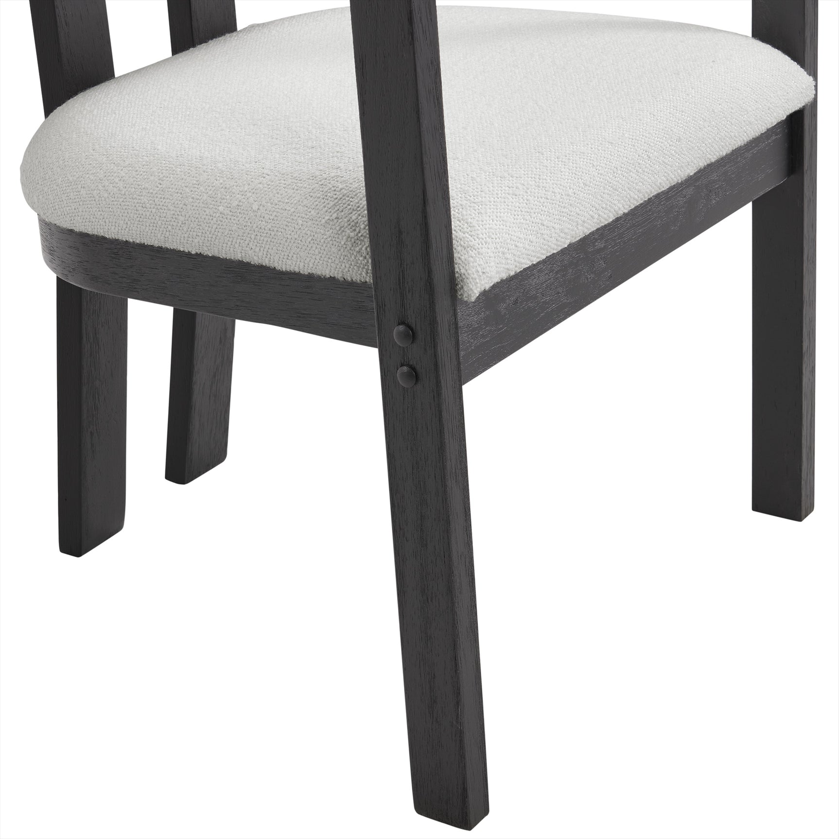 Portland Arm Chair with Snow White Fabric in Black (2 Per Carton) - Tampa Furniture Outlet