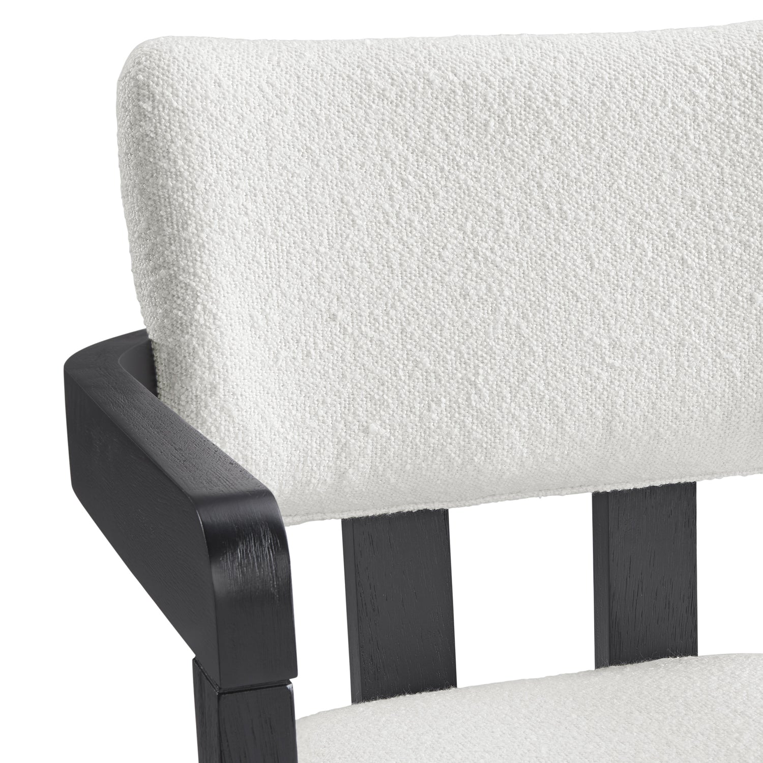 Portland Arm Chair with Snow White Fabric in Black (2 Per Carton) - Tampa Furniture Outlet