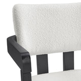 Portland Arm Chair with Snow White Fabric in Black (2 Per Carton) - Tampa Furniture Outlet