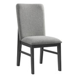 Portland Side Chair with Grey Fabric (PGY1113-4) in Black (2 Per Carton) - Tampa Furniture Outlet