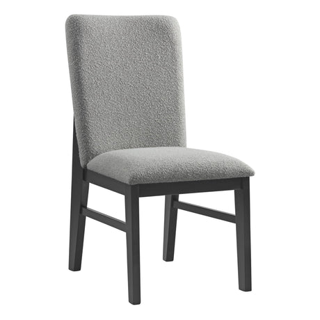 Portland Side Chair with Grey Fabric (PGY1113-4) in Black (2 Per Carton) - Tampa Furniture Outlet