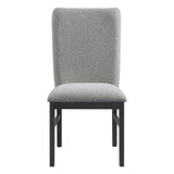 Portland Side Chair with Grey Fabric (PGY1113-4) in Black (2 Per Carton) - Tampa Furniture Outlet