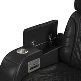 Prime Time P3 Recliner with LED and wireless charger pocket in Jett Black with Red Stitching - Tampa Furniture Outlet
