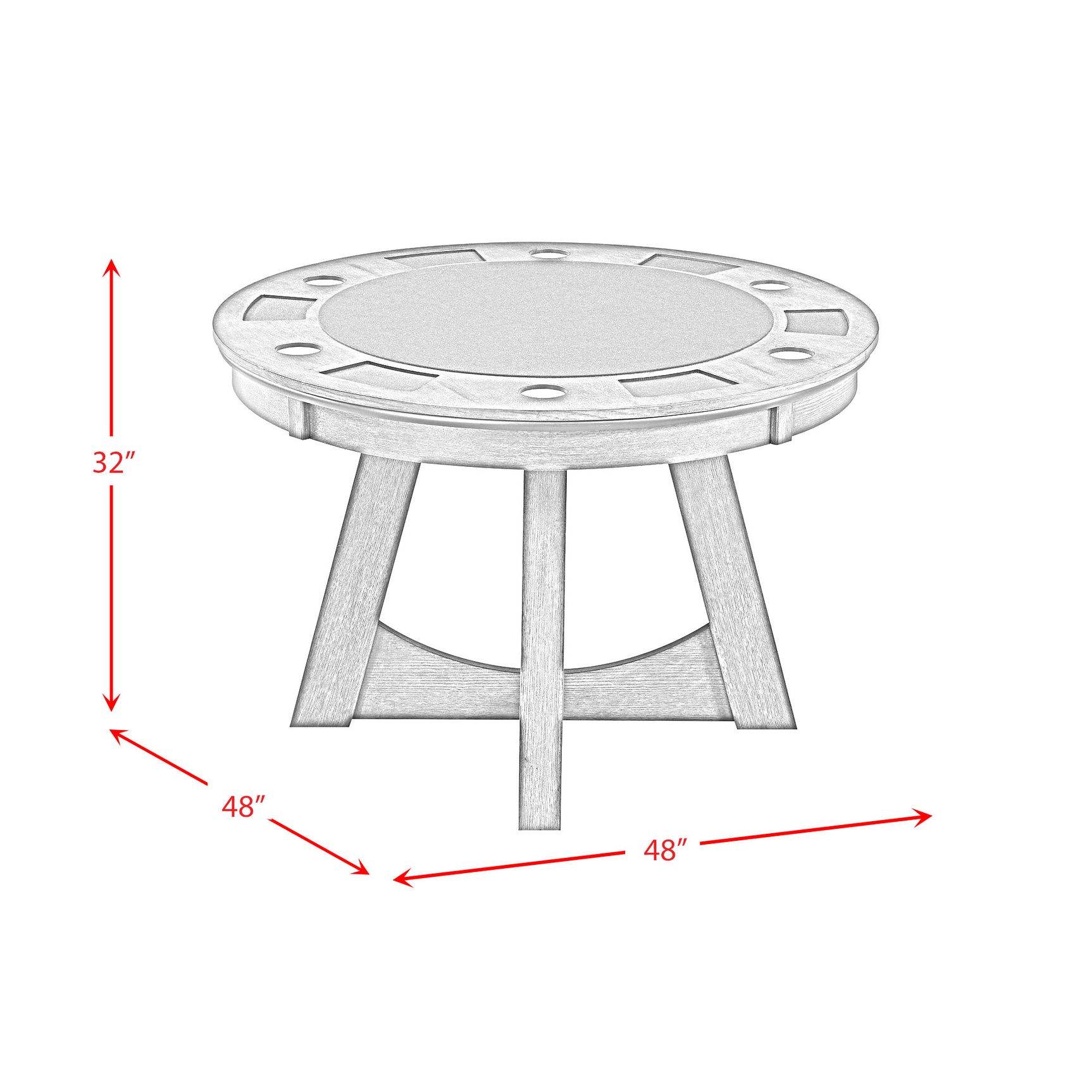 Prince Round Game Table - Tampa Furniture Outlet