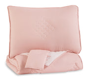 Tampa Furniture Outlet - Ashley Furniture - Lexann Full Comforter Set - Full Comforter Set / Pink/White/Gray - Q901003F
