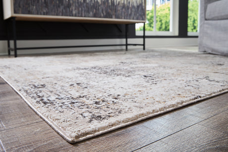 Tampa Furniture Outlet - Ashley Furniture - Elaning Rug - 5' x 7' Rug / Black/Gray/Cream - R406702